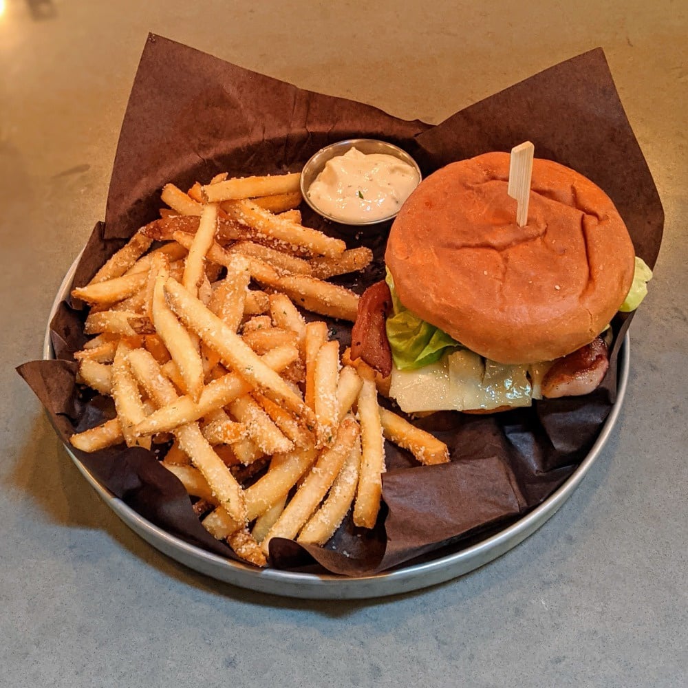 Trading Post Brewing Burger and Fries